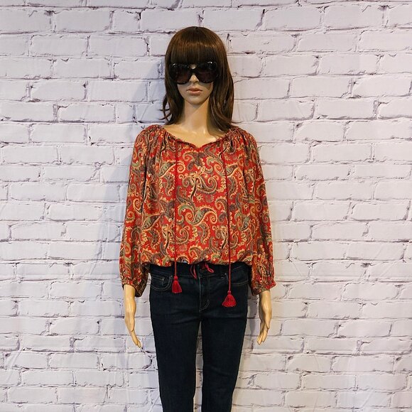 DENIM & SUPPLY RALPH LAUREN - Boho red paisley cotton blend top - Picture 3 of 12